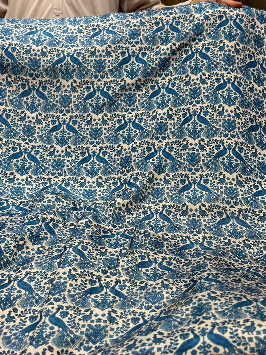 Korean Raw Silk Printed One Piece