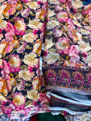 Pure Crape With Chiffon Dupatta