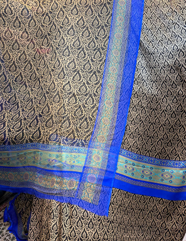 100% Pure Charmeuse Silk With Crinkle Chiffon Dupatta
