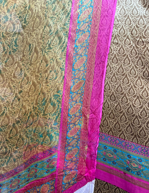 100% Pure Charmeuse Silk With Crinkle Chiffon Dupatta