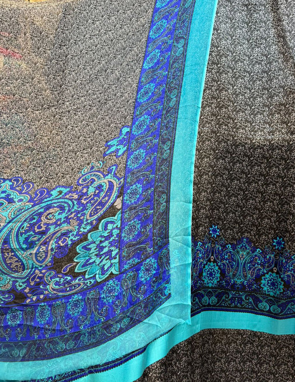 100% Pure Charmeuse Silk With Crinkle Chiffon Dupatta