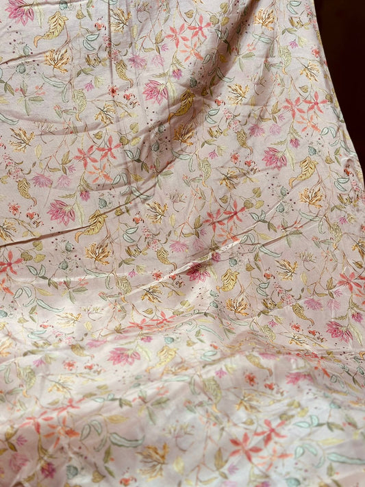 Korean Raw Silk Printed One Piece
