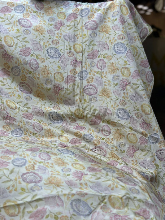 Korean Raw Silk Printed One Piece