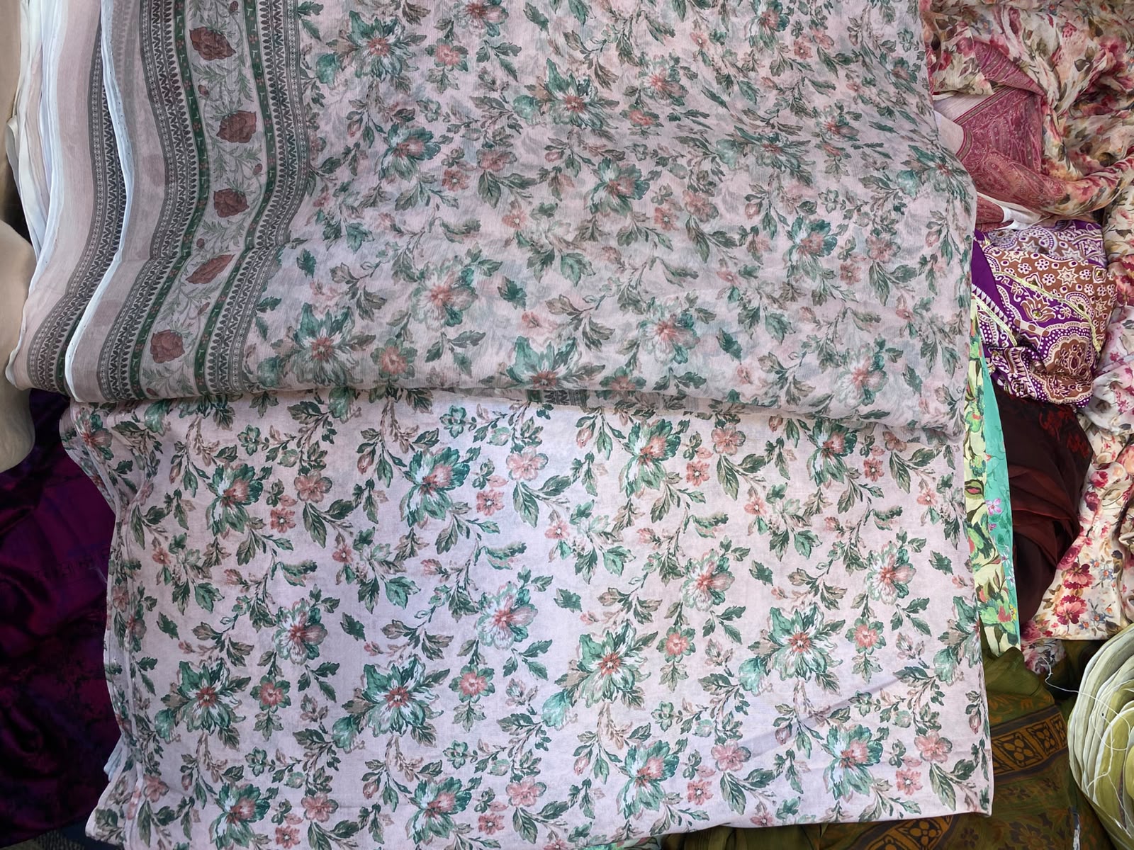 Pure Raw Silk Shirt With Printed Chiffon Dupatta