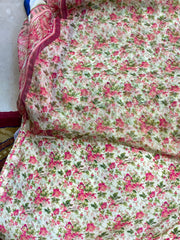 Pure Crape With Chiffon Dupatta