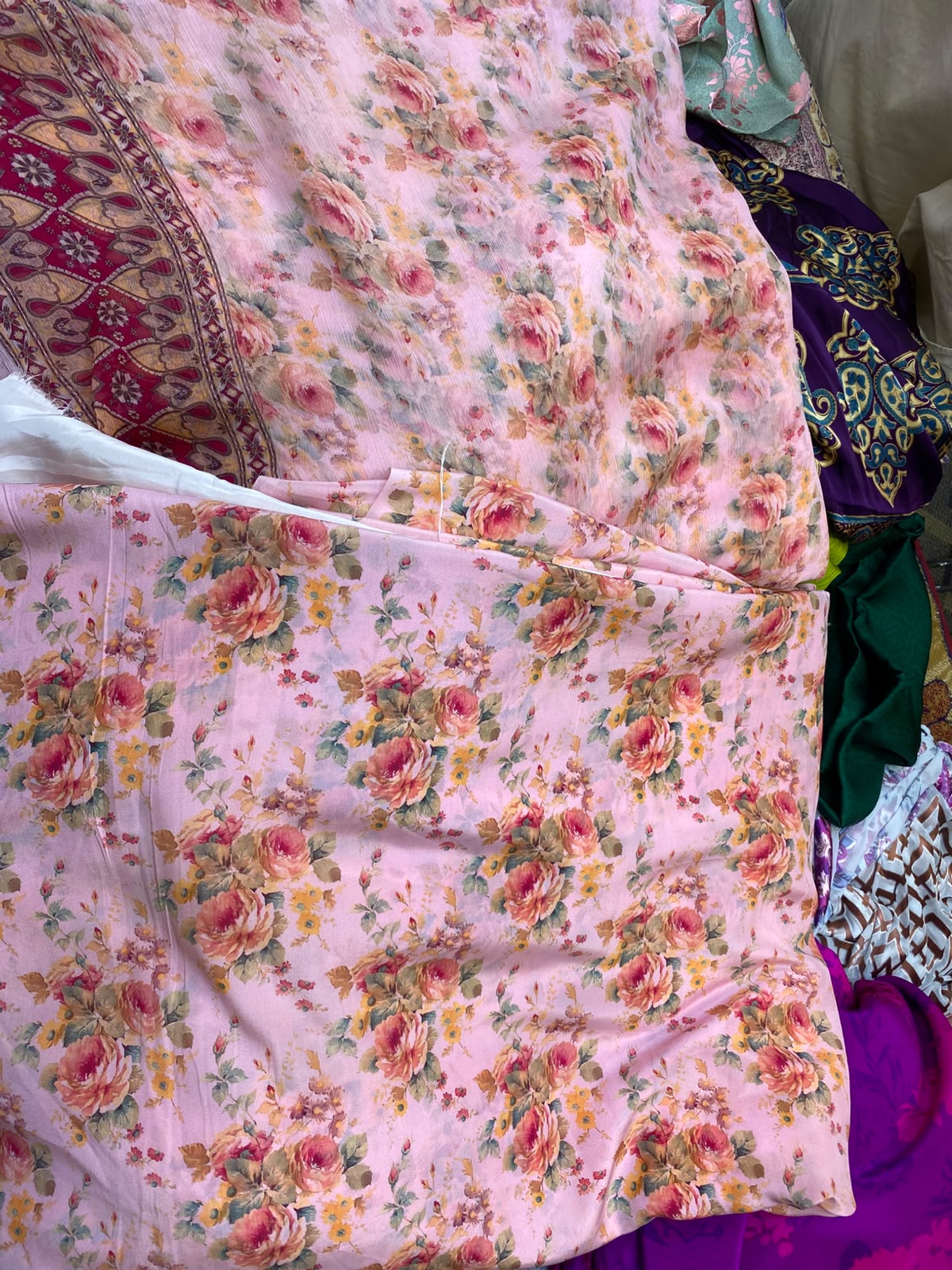 Pure Crape With Chiffon Dupatta