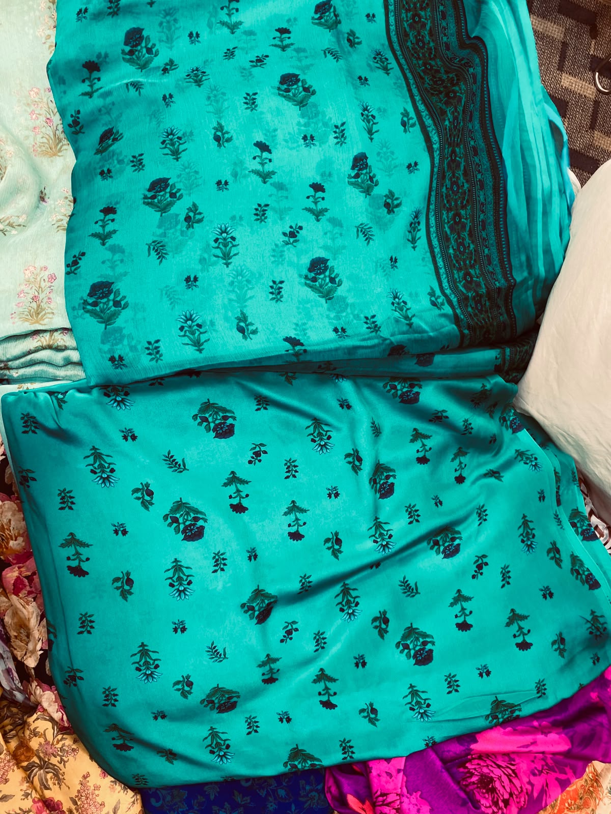 Pure Crape With Chiffon Dupatta