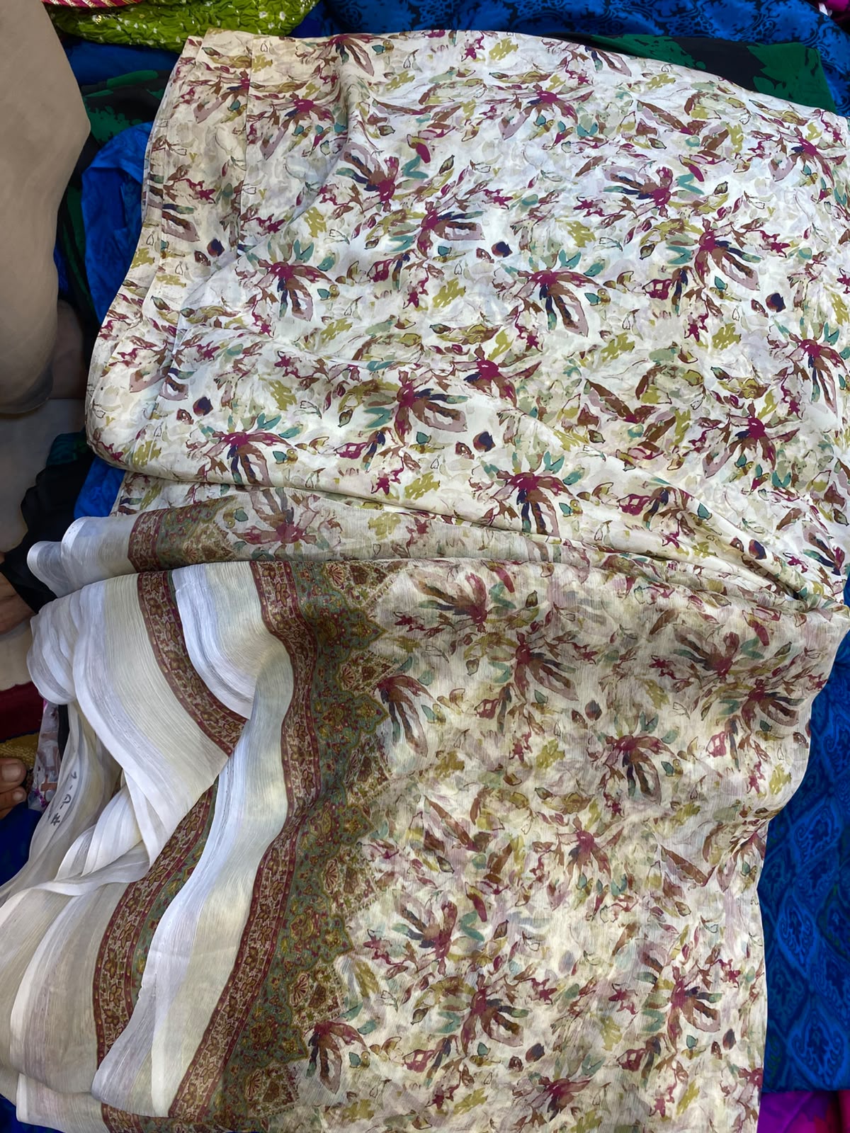 Pure Crape With Chiffon Dupatta
