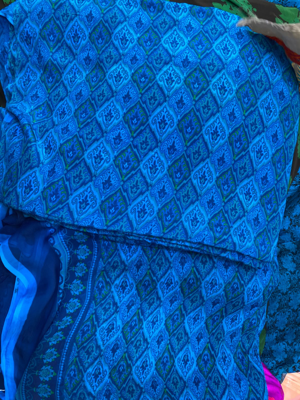 Pure Crape With Chiffon Dupatta