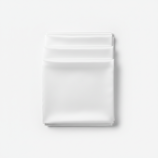 White Silk Fabric Flat Lay