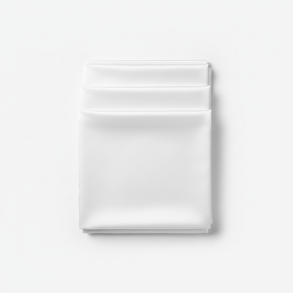 White Silk Fabric Flat Lay